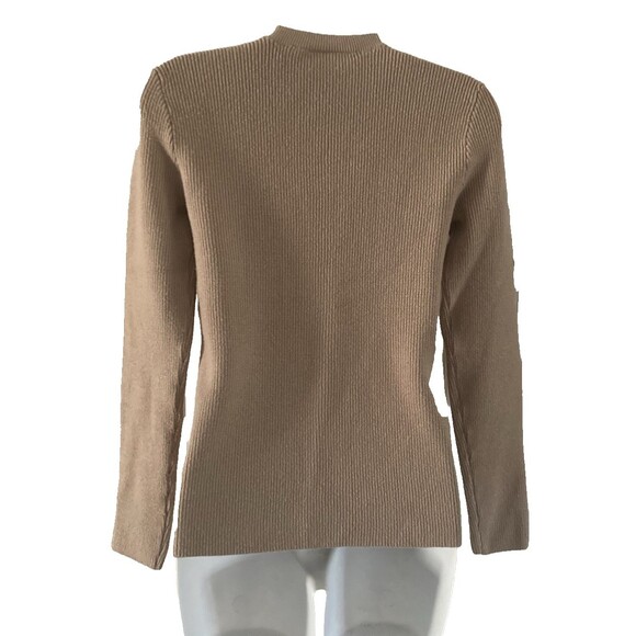 FIGS Sweater Womens Sz XS Latte Beige Long Sleeve Ribbed Knit Preppy Casual Cozy - Picture 6 of 10